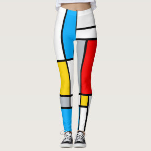 Mondrian geometrische Primärfarben, gerade Linien Leggings