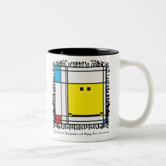 mondrian glückliche Gesichts-Tasse Zweifarbige Tasse