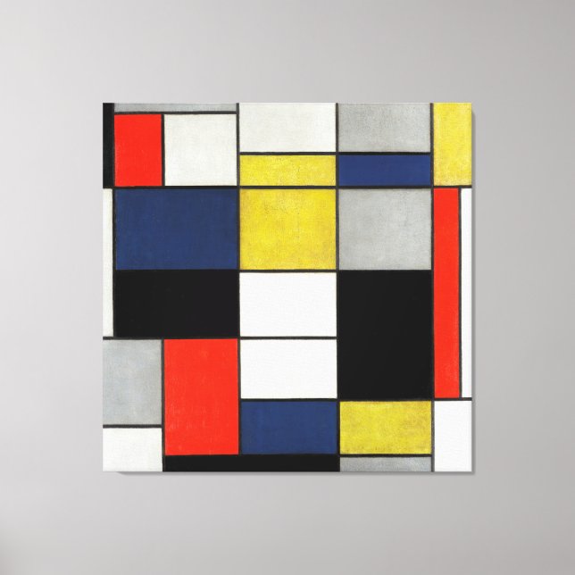 MONDRIAN - Große Zusammensetzung A - 1919-1920 - Leinwanddruck (Vorderseite)