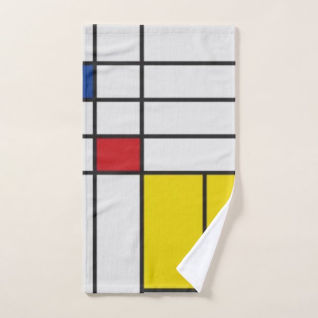 Mondrian II Minimalistisch De Stijl Handtuch (Handtuch)