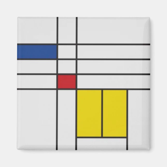 Mondrian II Minimalistisch De Stijl Magnet (Vorne)