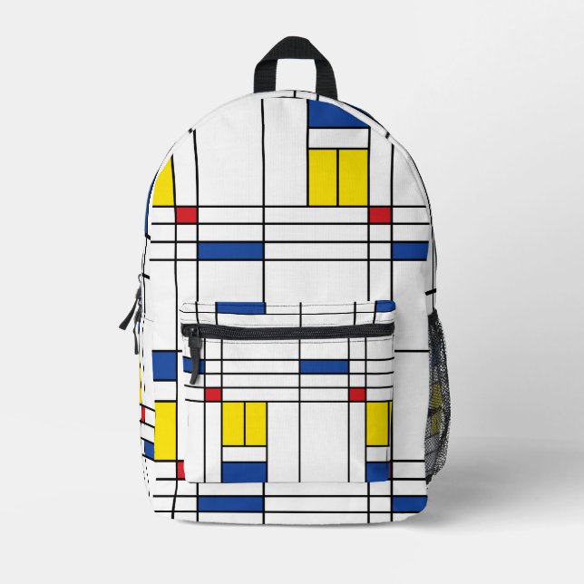 Mondrian II Minimalistisch De Stijl Modernes Art D Bedruckter Rucksack (Vorderseite)