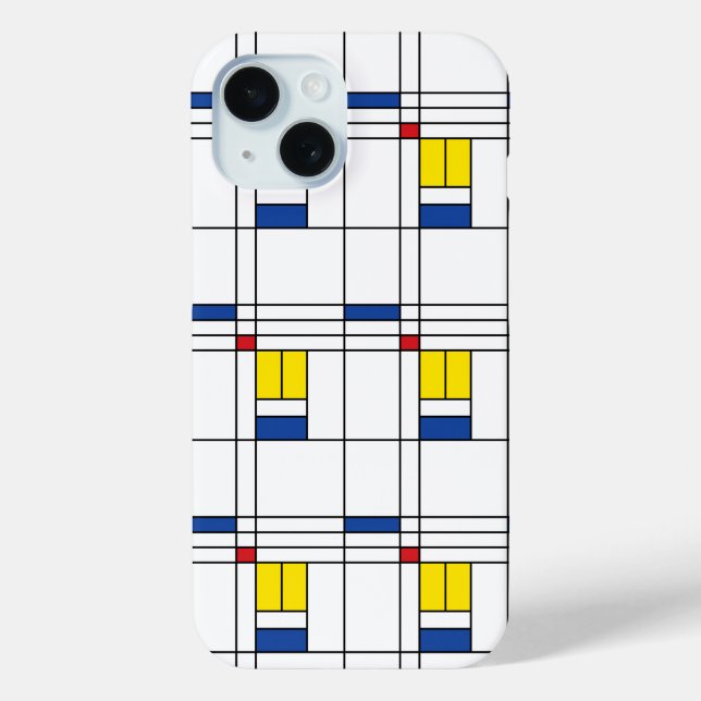 Mondrian II Minimalistisch De Stijl Modernes Art D Case-Mate iPhone Hülle (Rückseite)