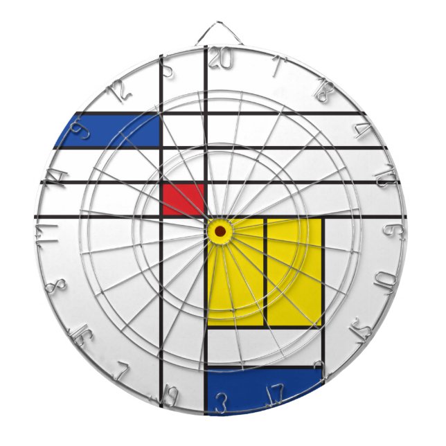 Mondrian II Minimalistisch De Stijl Modernes Art D Dartscheibe (vorne)