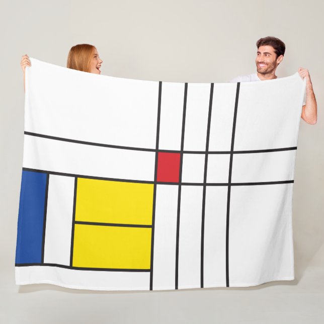 Mondrian II Minimalistisch De Stijl Modernes Art D Fleecedecke (Beispiel)