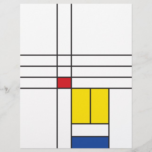 Mondrian II Minimalistisch De Stijl Modernes Art D Flyer (Vorne)