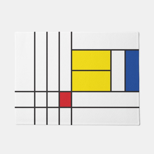 Mondrian II Minimalistisch De Stijl Modernes Art D Fußmatte (Vorderseite)