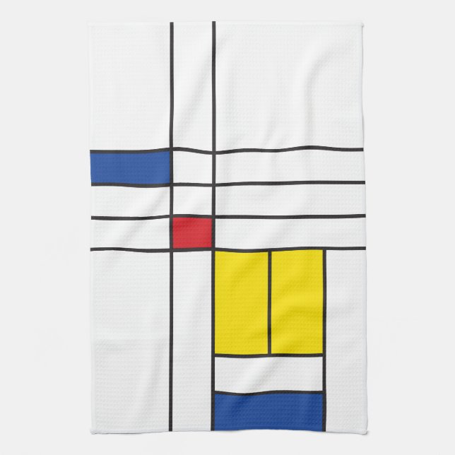 Mondrian II Minimalistisch De Stijl Modernes Art D Geschirrtuch (Vertikal)