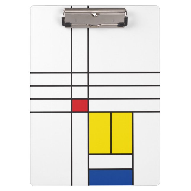 Mondrian II Minimalistisch De Stijl Modernes Art D Klemmbrett (Vorderseite)