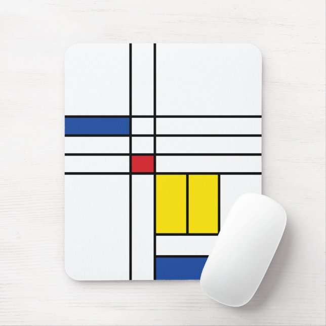 Mondrian II Minimalistisch De Stijl Modernes Art D Mousepad (Mit Mouse)