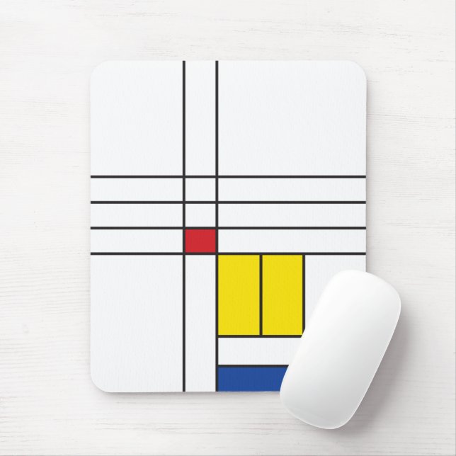 Mondrian II Minimalistisch De Stijl Modernes Art D Mousepad (Mit Mouse)