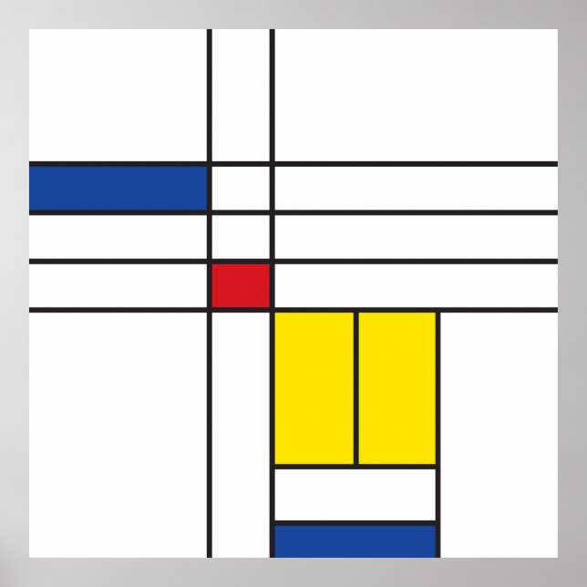 Mondrian II Minimalistisch De Stijl Modernes Art D Poster (Vorne)