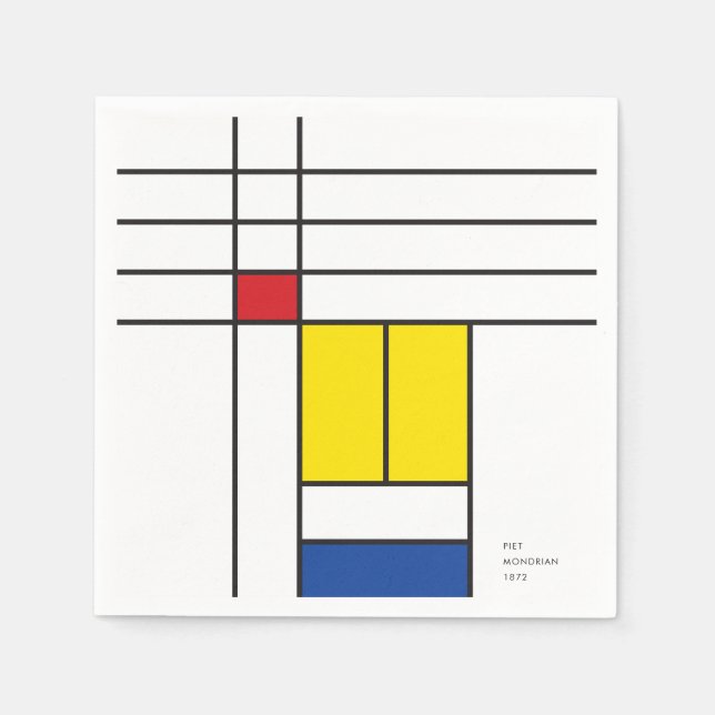 Mondrian II Minimalistisch De Stijl Modernes Art D Serviette (Vorderseite)