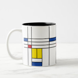 Mondrian II Minimalistisch De Stijl Modernes Art D Zweifarbige Tasse