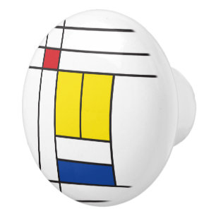 Mondrian II Minimalistischer De Stijl Moderne Kuns Keramikknauf