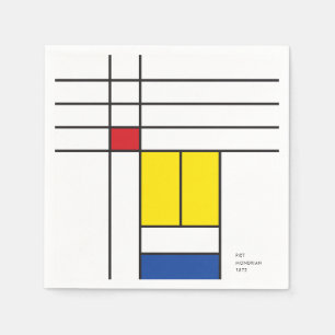 Mondrian II Minimalistischer De Stijl Moderne Kuns Serviette