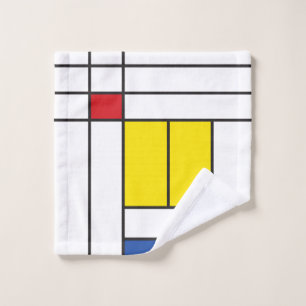 Mondrian II Minimalistischer De Stijl Moderner Kun Badhandtuch Set