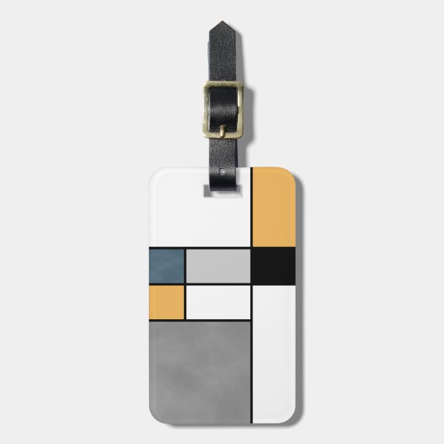 Mondrian Inspiration Gepäckanhänger (Vorderseite vertikal)