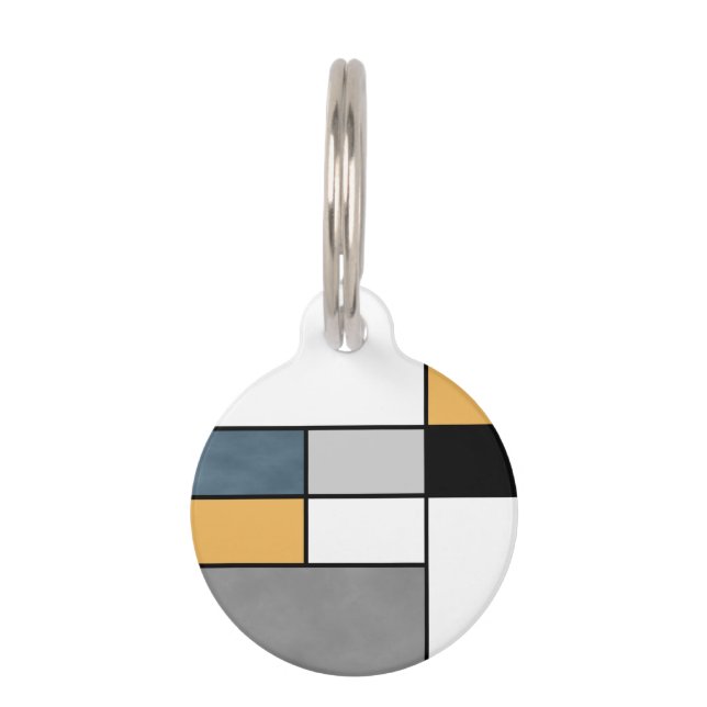 Mondrian Inspiration Haustiermarke (Vorderseite)