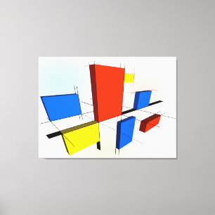 Mondrian Inspiriert 3D Leinwanddruck
