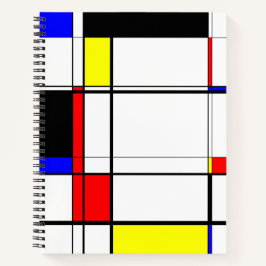 Mondrian Inspiriert Modern Geometric Red Blue Yell Notizbuch