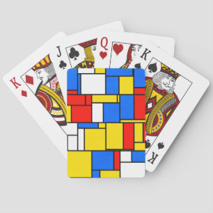 Mondrian Inspiriert Style Red Blue Yellow Pattern Spielkarten