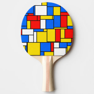 Mondrian Inspiriert Style Red Blue Yellow Pattern Tischtennis Schläger