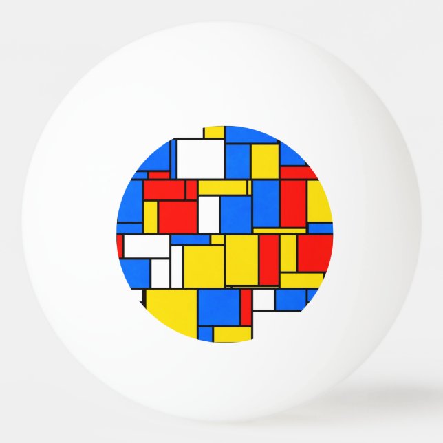 Mondrian Inspiriert Style Red Blue Yellow Pattern Tischtennisball (Vorderseite)
