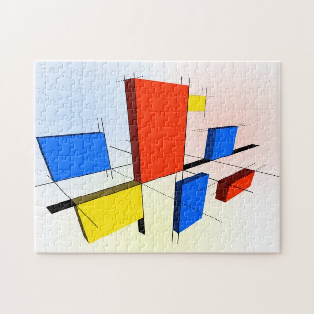 Mondrian inspirierte 3D Puzzle (Horizontal)