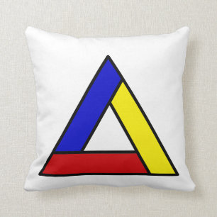 Mondrian inspirierte abstrakte Dreieckskunst Kissen