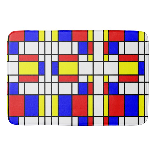 Mondrian inspirierte badematte (Vorderseite)