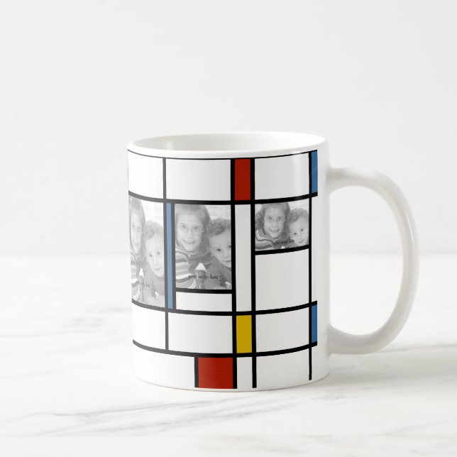 Mondrian inspirierte Foto-Schablonen-Tasse Tasse (Rechts)