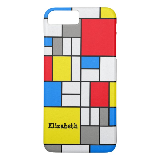 Mondrian Inspirierte geometrische Gestaltung Abstr Case-Mate iPhone Hülle (Rückseite)