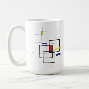 Mondrian-Inspirierte Geometrische Komposition Kaffeetasse