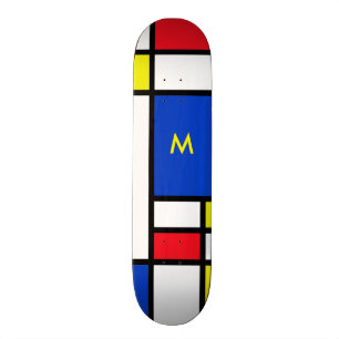 Mondrian inspirierte geometrischer skateboard