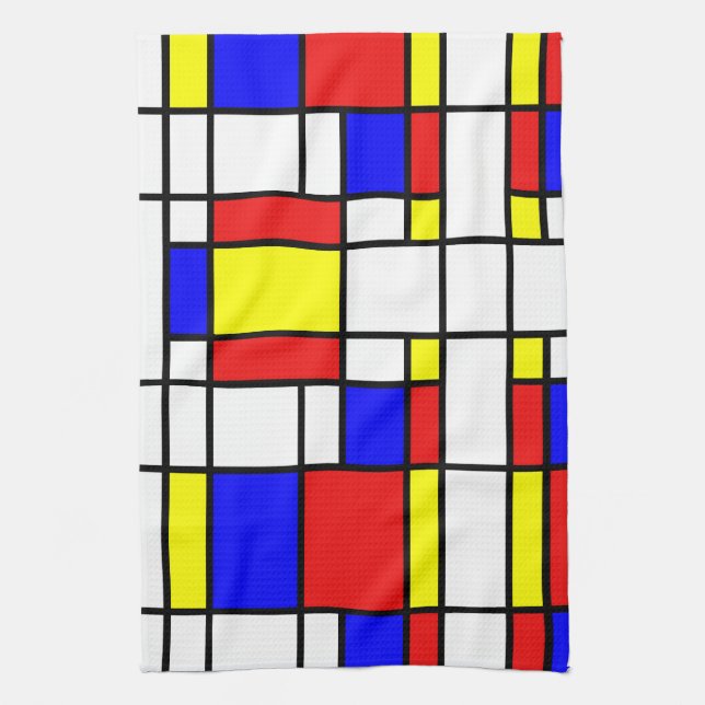 Mondrian inspirierte geschirrtuch (Vertikal)