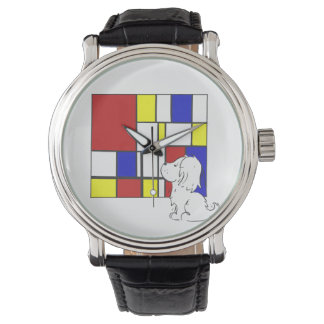 Mondrian inspirierte Kamille Armbanduhr
