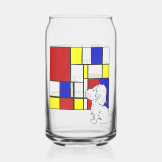 Mondrian inspirierte Kamille Dosenglas