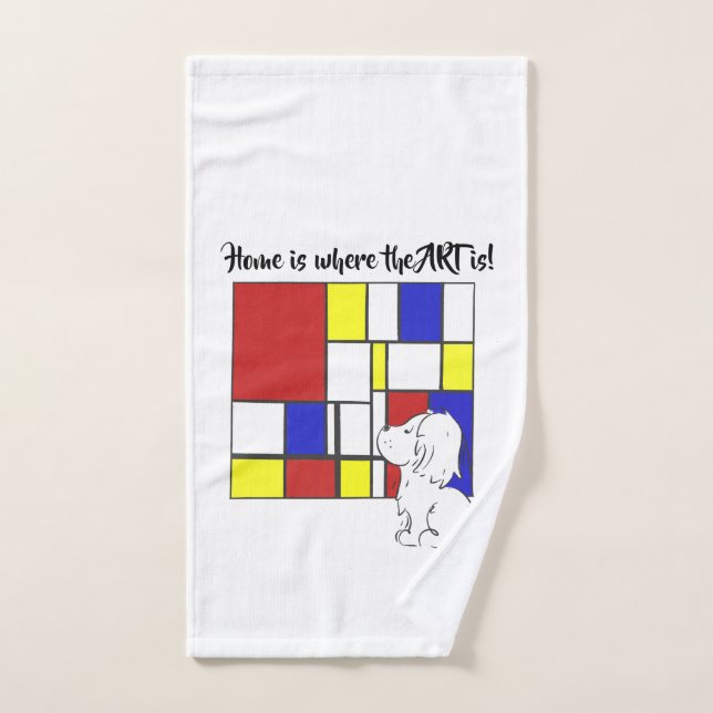 Mondrian inspirierte Kamille Handtuch (Handtuch)
