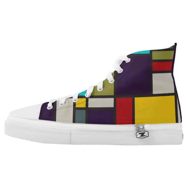 Mondrian  "Komposition in der Schuhkunst" Hoch-geschnittene Sneaker (Linker Schuh Außenseite)