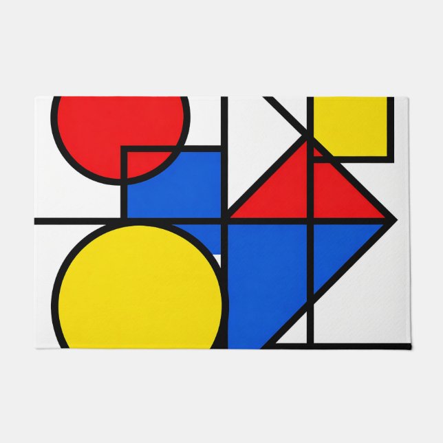 Mondrian-Komposition in Primärfarben Fußmatte (Vorderseite)