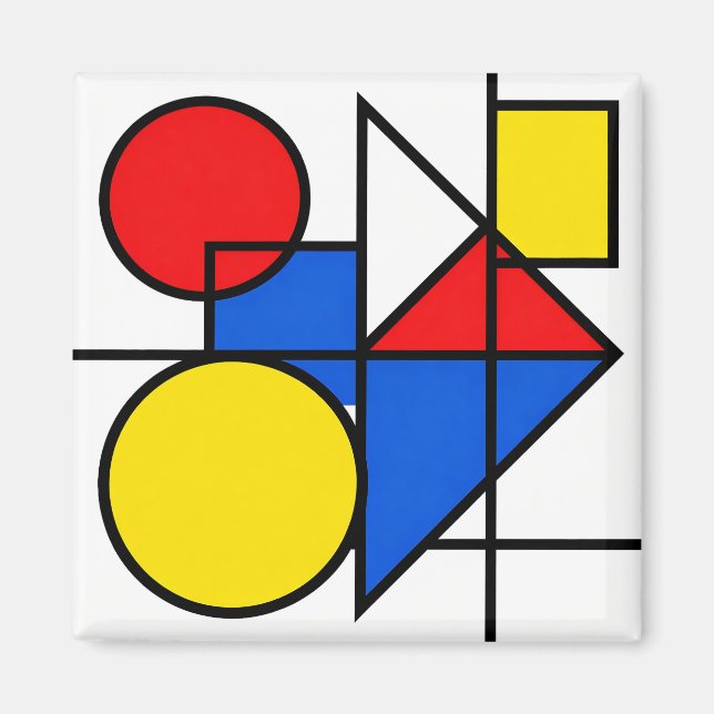 Mondrian Komposition in Primärfarben Magnet (Vorne)