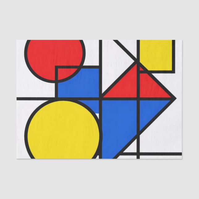 Mondrian-Komposition in Primärfarben Seidenpapier (Vorderseite)