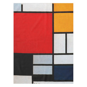 Mondrian - Komposition mit großem rotem Flugzeug Tischdecke