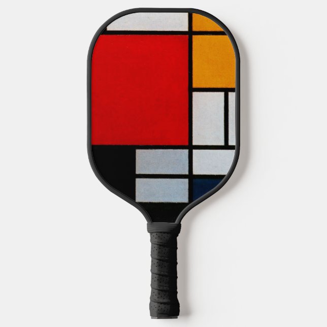 Mondrian - Komposition mit großer roter Ebene Pickleball Schläger (Vorderseite)
