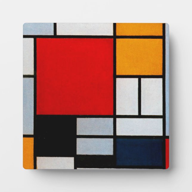 Mondrian - Komposition mit großer roter Fläche Fotoplatte (Vorderseite)