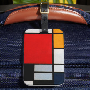 Mondrian - Komposition mit großer roter Fläche Gepäckanhänger