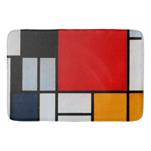 Mondrian - Komposition mit rotem Flugzeug Badematte