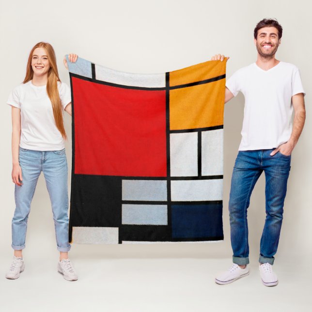 Mondrian - Komposition mit rotem Flugzeug Fleecedecke (Beispiel)