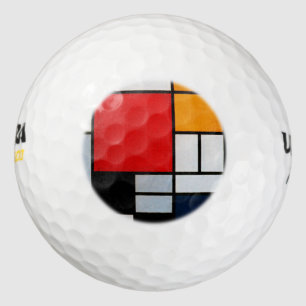 Mondrian - Komposition mit rotem Flugzeug Golfball